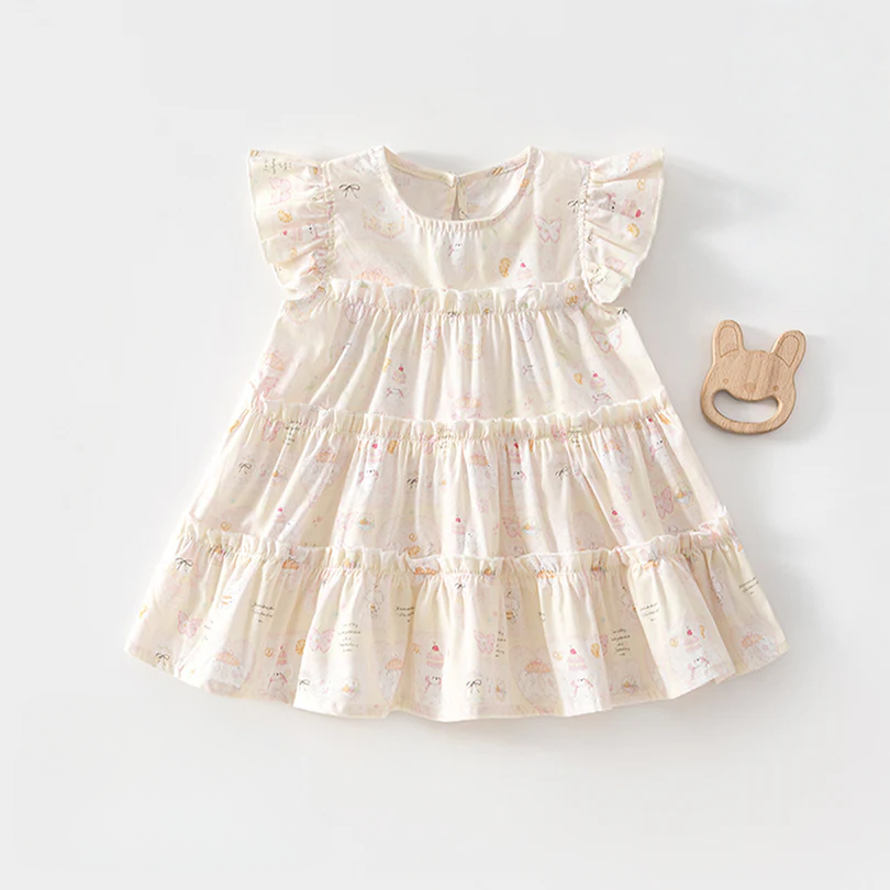 Baby Girl Floral Princess Dress – Lightweight Summer Cotton Outfit