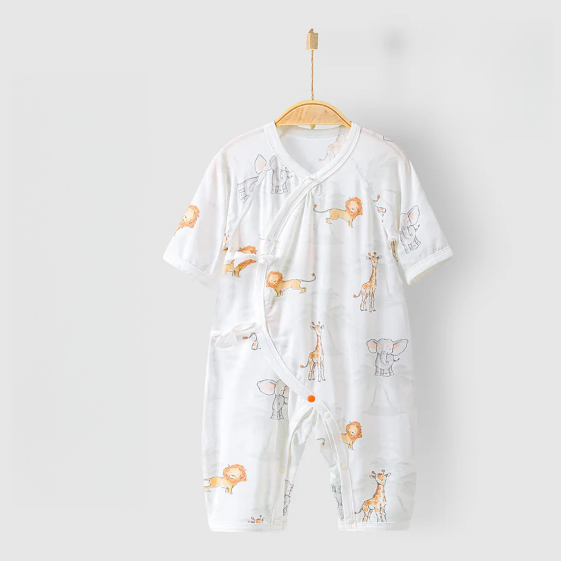 Newborn Cotton Kimono Bodysuit – Seamless Wrap Baby Romper
