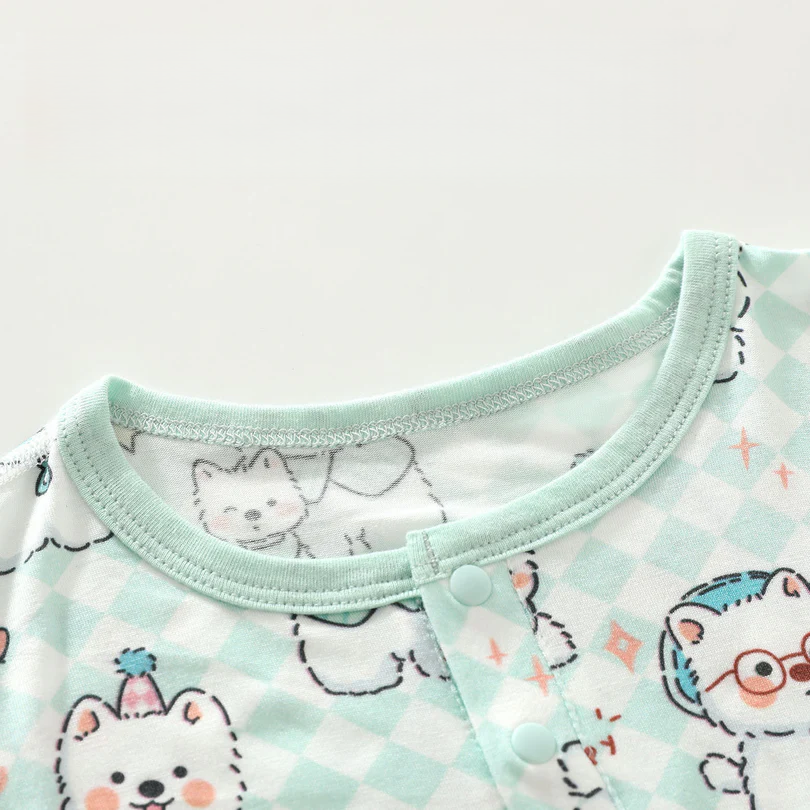 Baby Short Sleeve Printed Romper – Soft Lightweight Summer Bodysuit