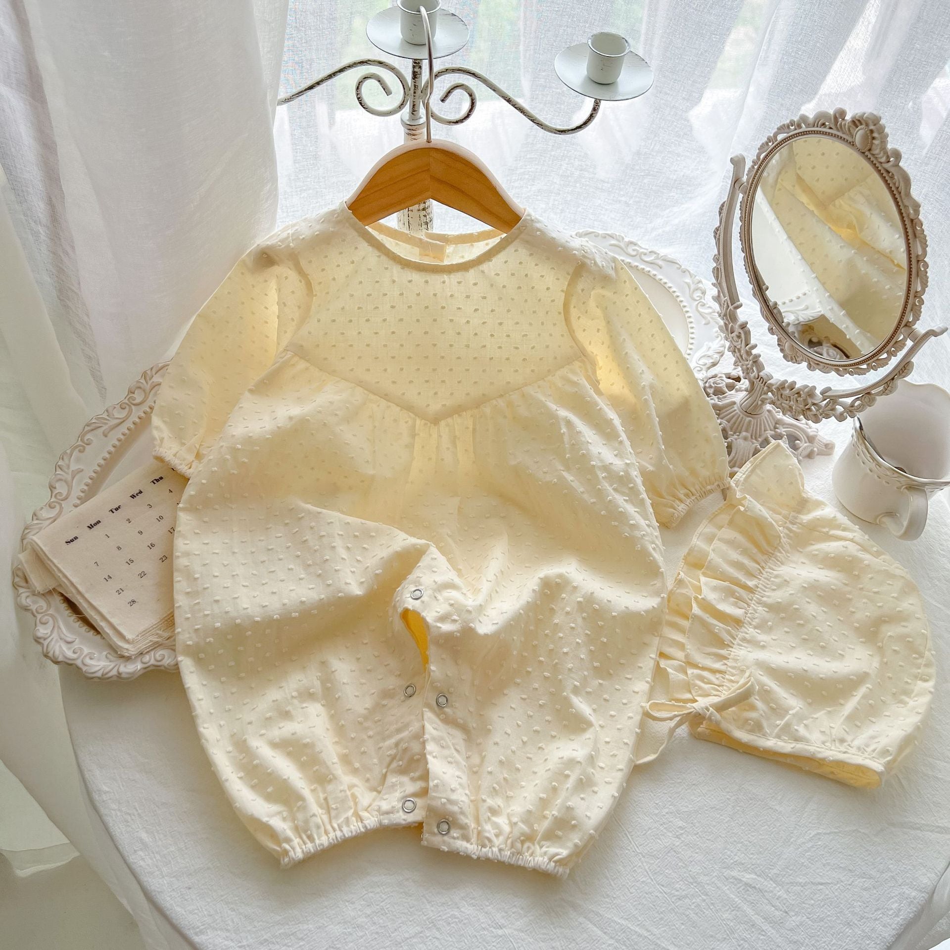 Baby Girl Long Sleeve Floral Cotton Bodysuit – Spring Fall Baby Outfit