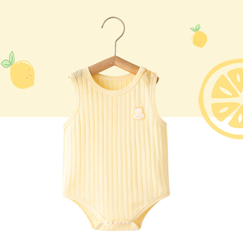 新生婴儿纯棉连体衣男宝宝衣服夏装包屁衣背心哈衣爬服夏季薄款女