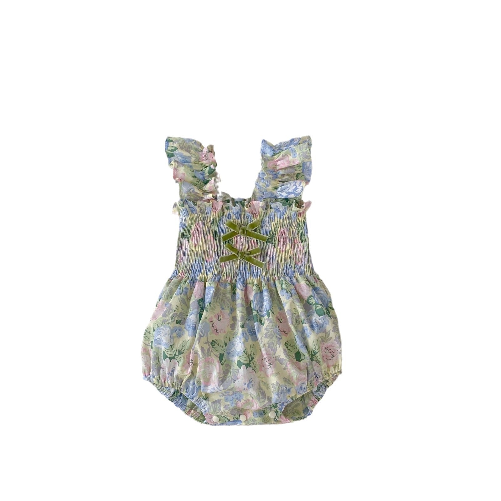 Baby Girl Floral Ruffle Dress & Romper – Matching Sister Summer Outfit