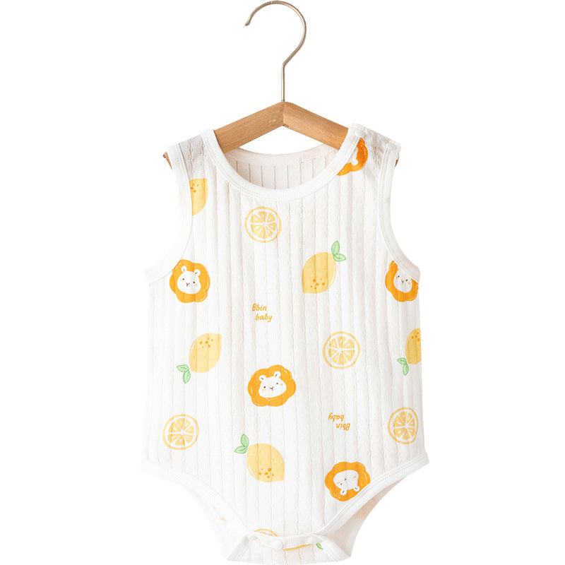 新生婴儿纯棉连体衣男宝宝衣服夏装包屁衣背心哈衣爬服夏季薄款女