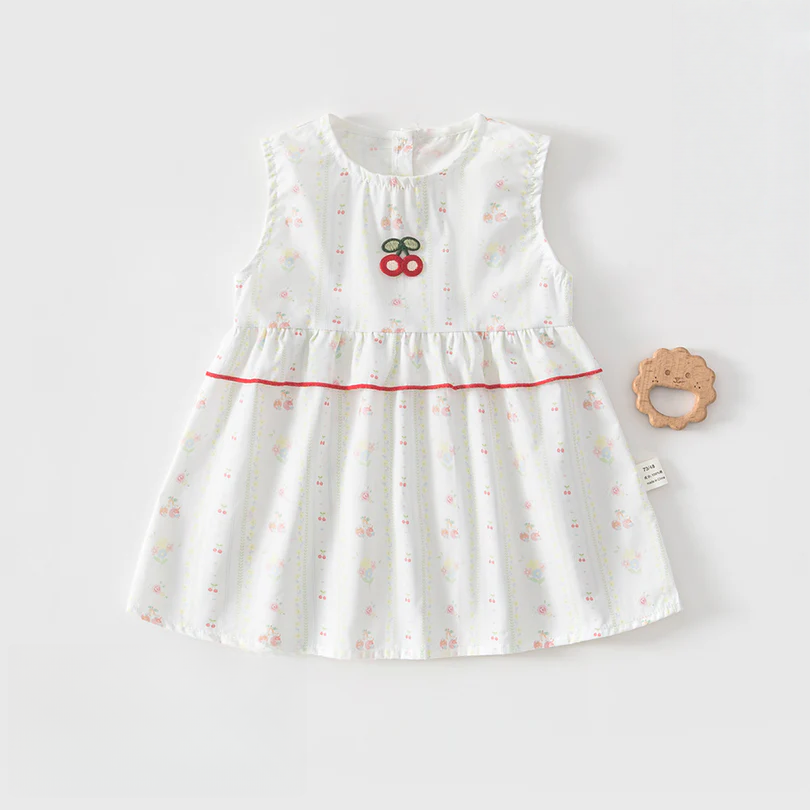 Baby Girl Sleeveless Cotton Princess Dress – Lightweight Summer Outfit