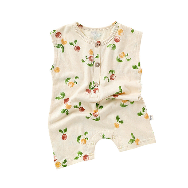 Unisex Baby Nordic Shortie Romper – Lightweight Cotton Summer Play Outfit