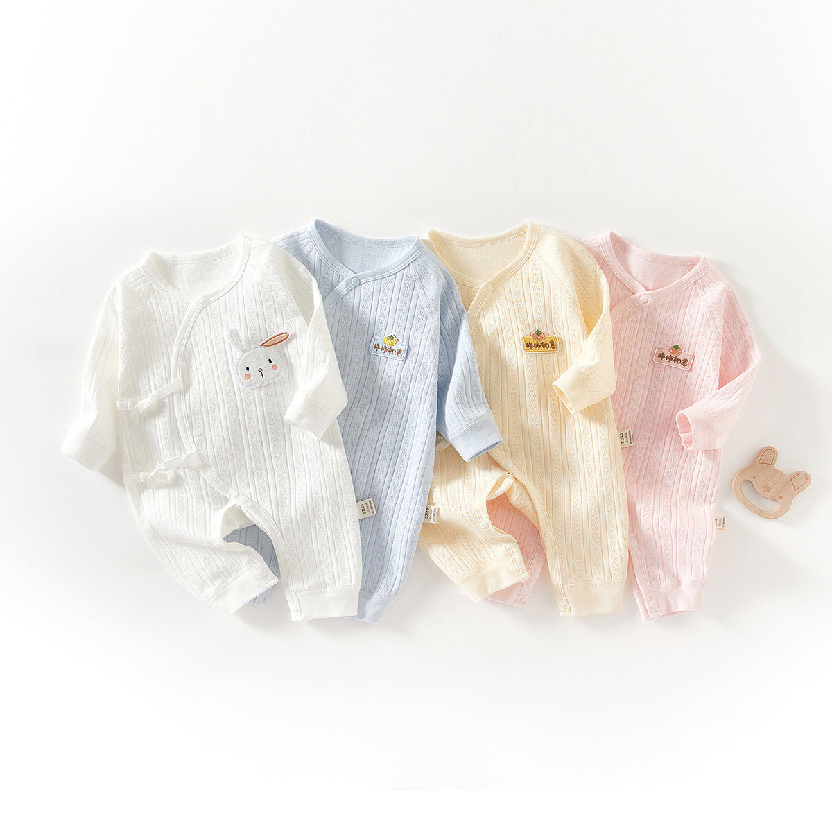Newborn Cotton Kimono Bodysuit – Long Sleeve Seamless Spring Sleep Romper