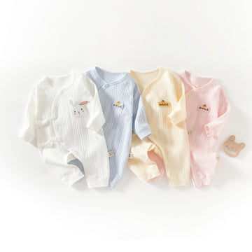 Newborn Cotton Kimono Bodysuit – Long Sleeve Seamless Spring Sleep Romper