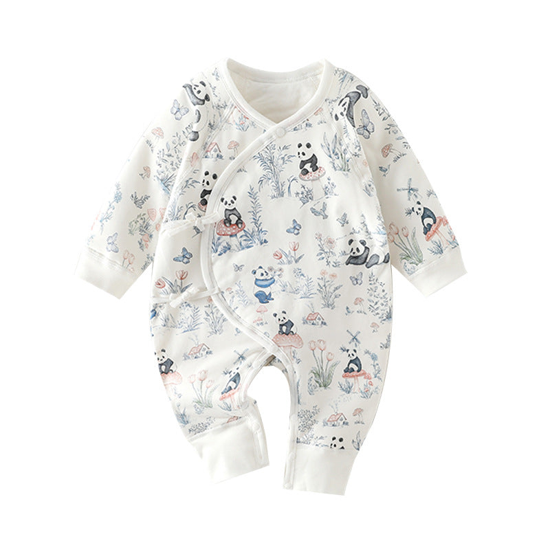 Newborn Three-Layer Cotton Thermal Romper – Seamless Winter Baby Outfit