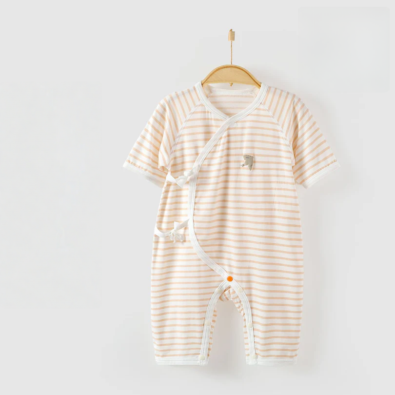 Newborn Cotton Kimono Bodysuit – Seamless Wrap Baby Romper