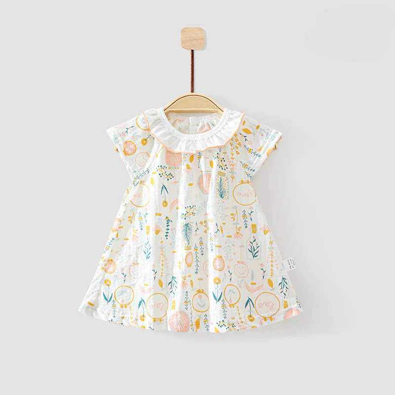 Baby Girl Korean-Inspired Floral Dress – Spring Summer Princess Outfit