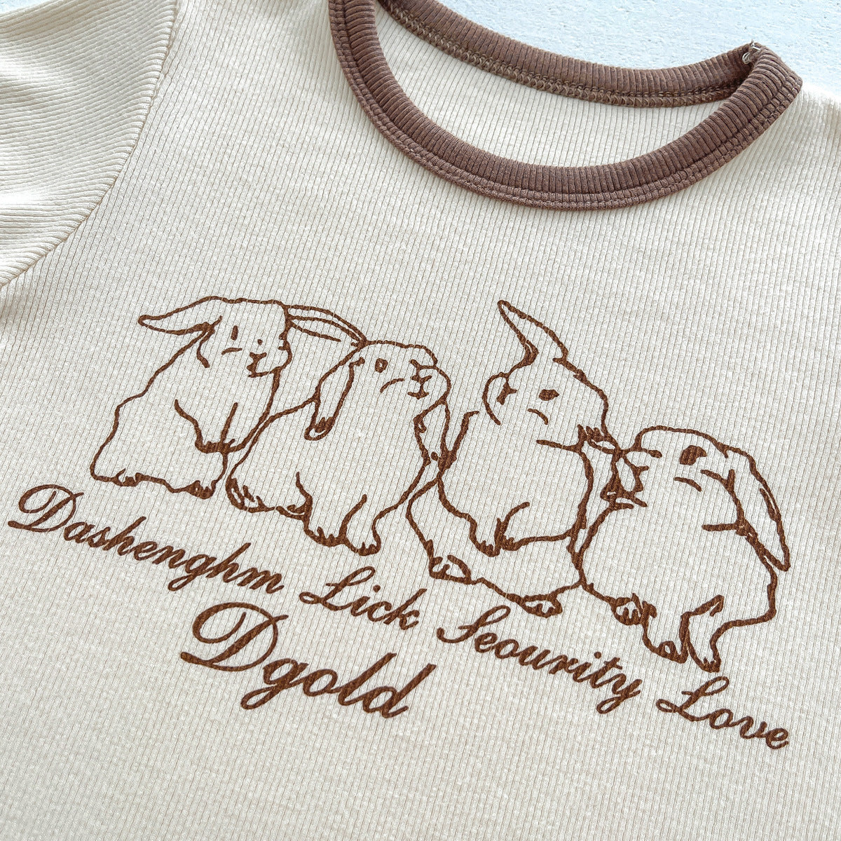 Unisex Newborn Ribbed Cartoon Bodysuit – Short Sleeve Korean Summer Romper