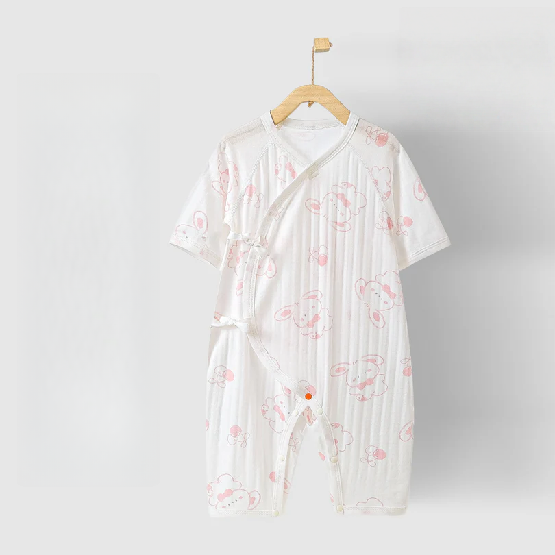 Newborn Cotton Kimono Bodysuit – Seamless Wrap Baby Romper