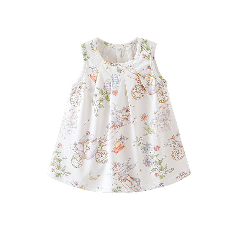 Baby Girl Floral A-Line Party Dress – Summer Princess Birthday Outfit