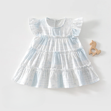 Baby Girl Floral Princess Dress – Lightweight Summer Cotton Outfit