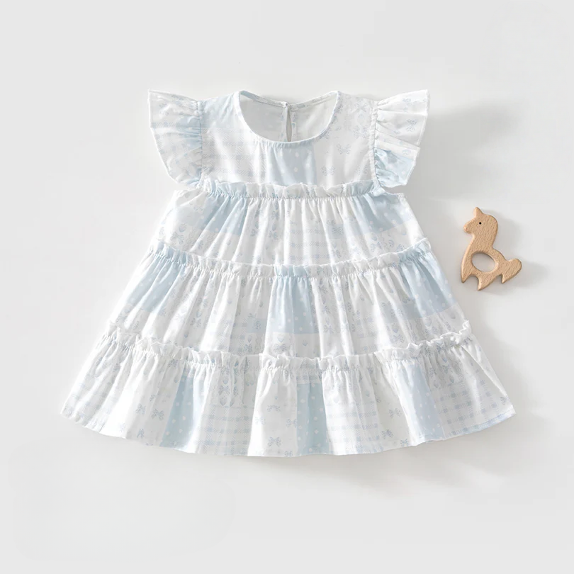 Baby Girl Floral Princess Dress – Lightweight Summer Cotton Outfit
