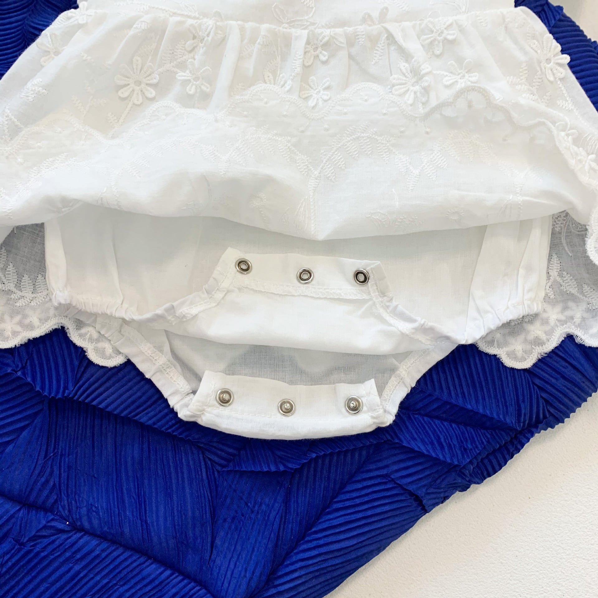 Baby Girl Short Sleeve Lace Romper Dress – Korean Style Summer Outfit