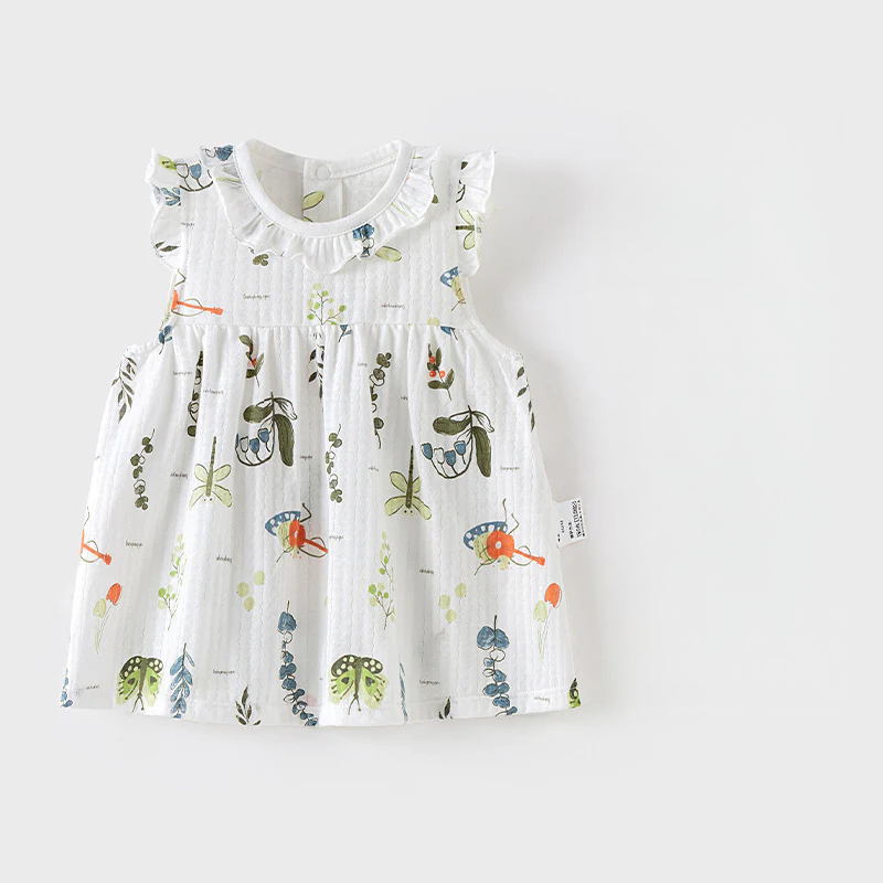Baby Girl Sleeveless Floral Princess Dress – Lightweight Summer Outfit