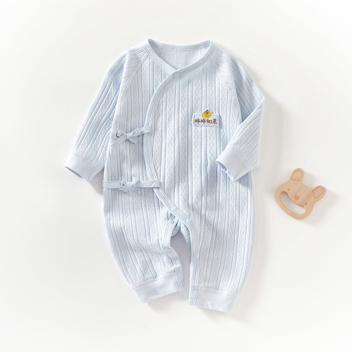 Newborn Cotton Kimono Bodysuit – Long Sleeve Seamless Spring Sleep Romper
