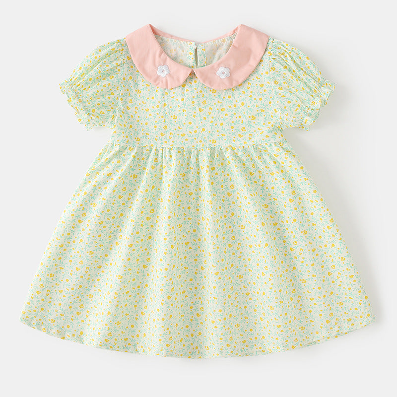 Baby Girl Cotton Princess Dress – Short Sleeve Summer Outfit