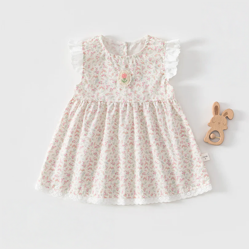 Baby Girl Sleeveless Cotton Princess Dress – Lightweight Summer Outfit