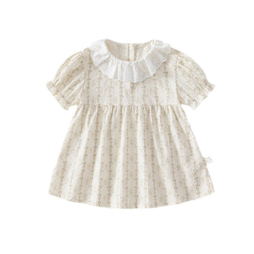 Baby Girl Cotton Puff Dress – Lightweight Seamless Princess Outfit