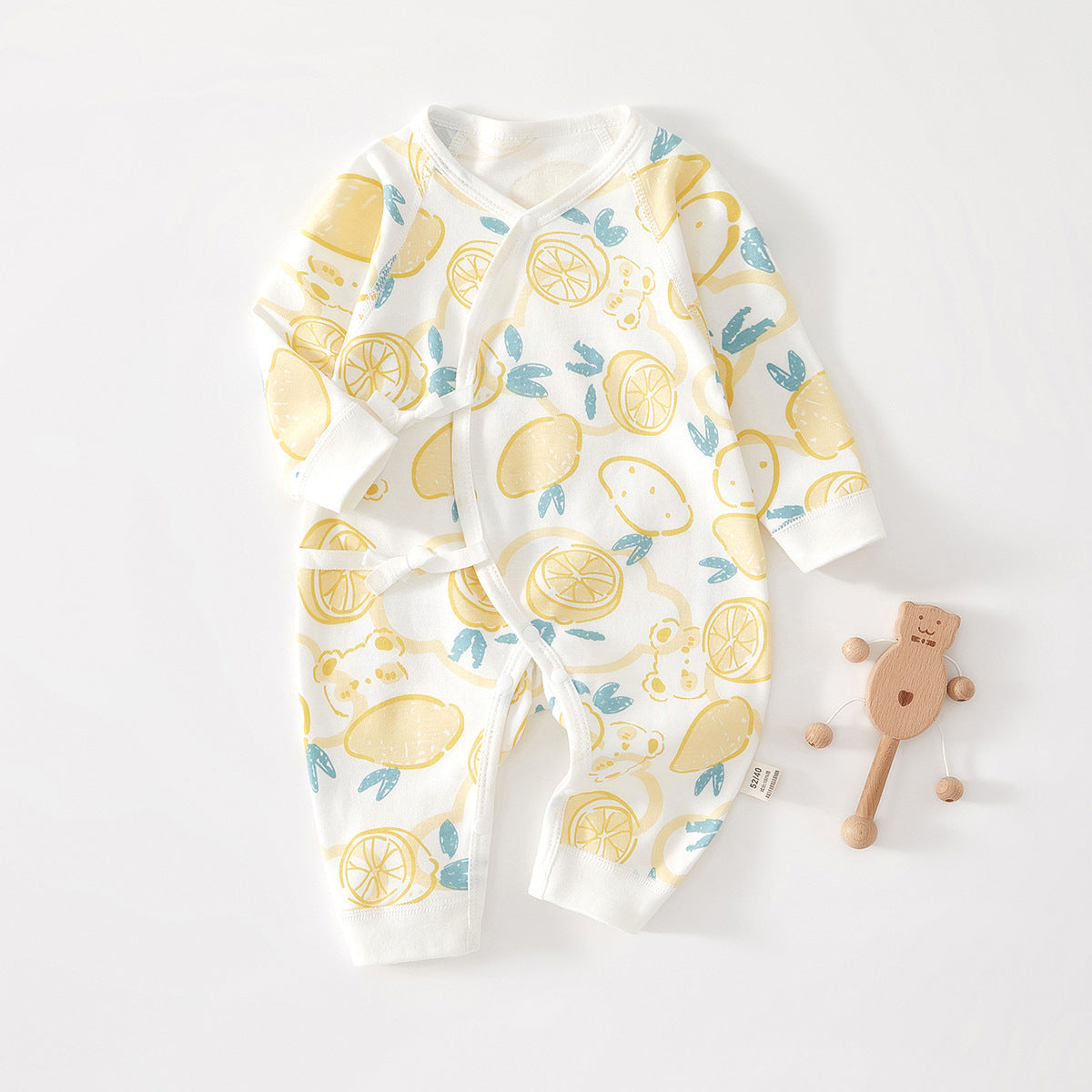 Newborn Baby Girl Cotton Kimono Bodysuit – Seamless Spring Fall Wrap Romper