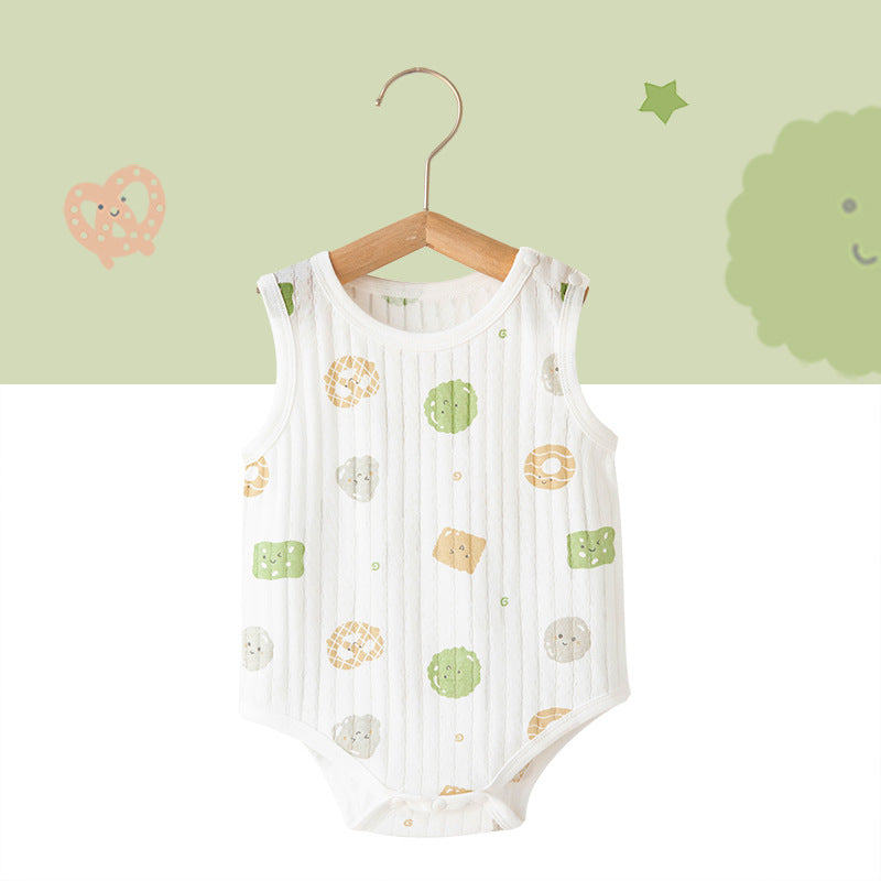 新生婴儿纯棉连体衣男宝宝衣服夏装包屁衣背心哈衣爬服夏季薄款女