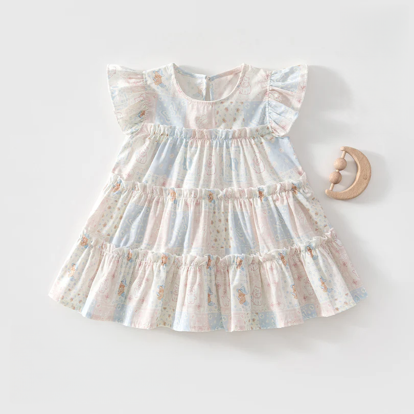 Baby Girl Floral Princess Dress – Lightweight Summer Cotton Outfit