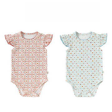 Baby Girl Flutter Sleeve Cotton Bodysuit – Lightweight Summer Outing Romper