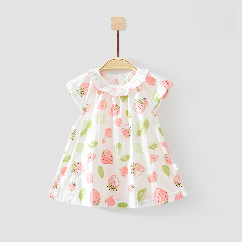 Baby Girl Korean-Inspired Floral Dress – Spring Summer Princess Outfit