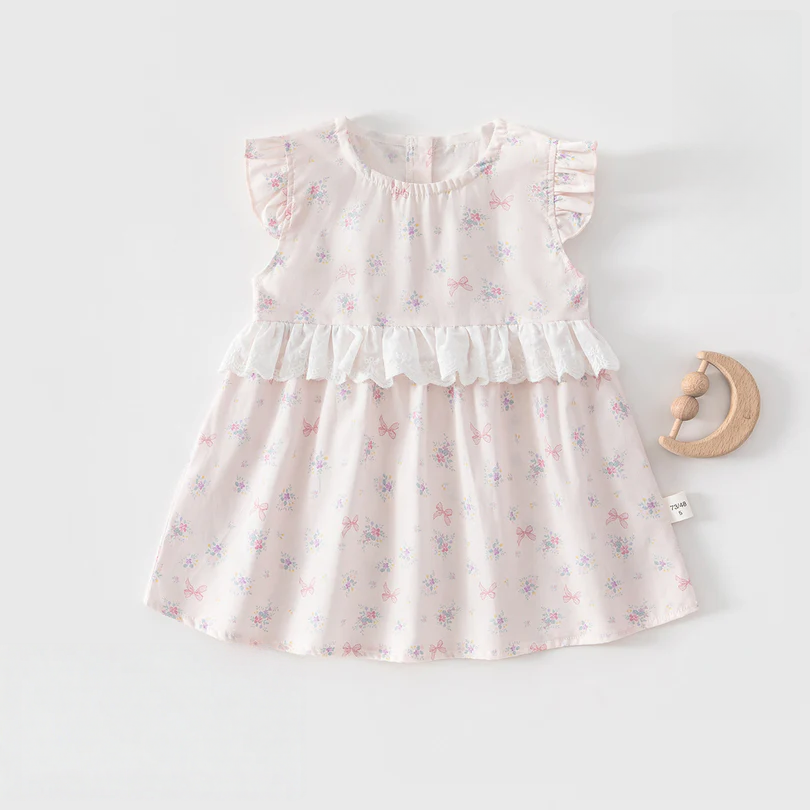 Baby Girl Sleeveless Cotton Princess Dress – Lightweight Summer Outfit