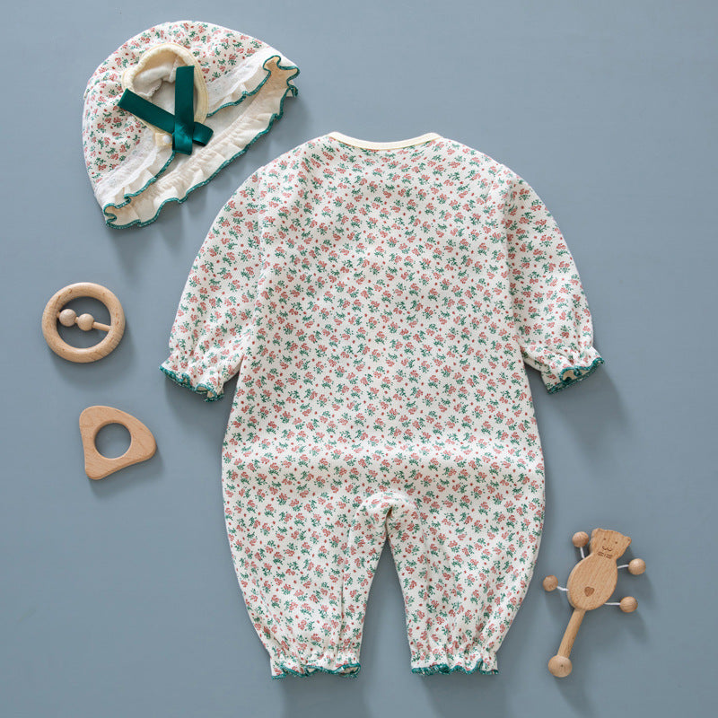 Baby Girl Long Sleeve Princess Romper – Cute Spring Fall Cotton Outfit