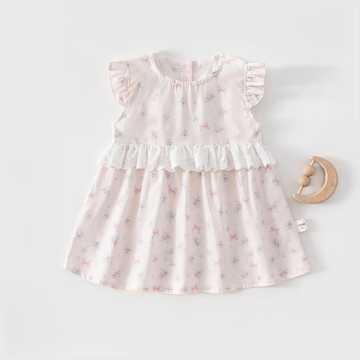 Baby Girl Sleeveless Cotton Princess Dress – Lightweight Summer Outfit