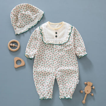 Baby Girl Long Sleeve Princess Romper – Cute Spring Fall Cotton Outfit