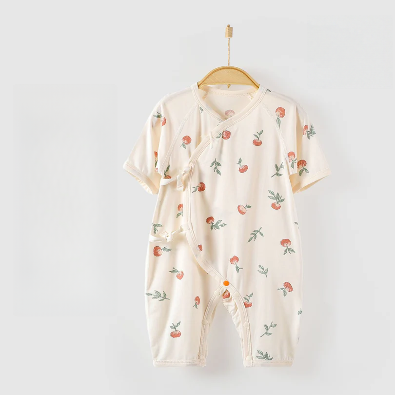 Newborn Cotton Kimono Bodysuit – Seamless Wrap Baby Romper