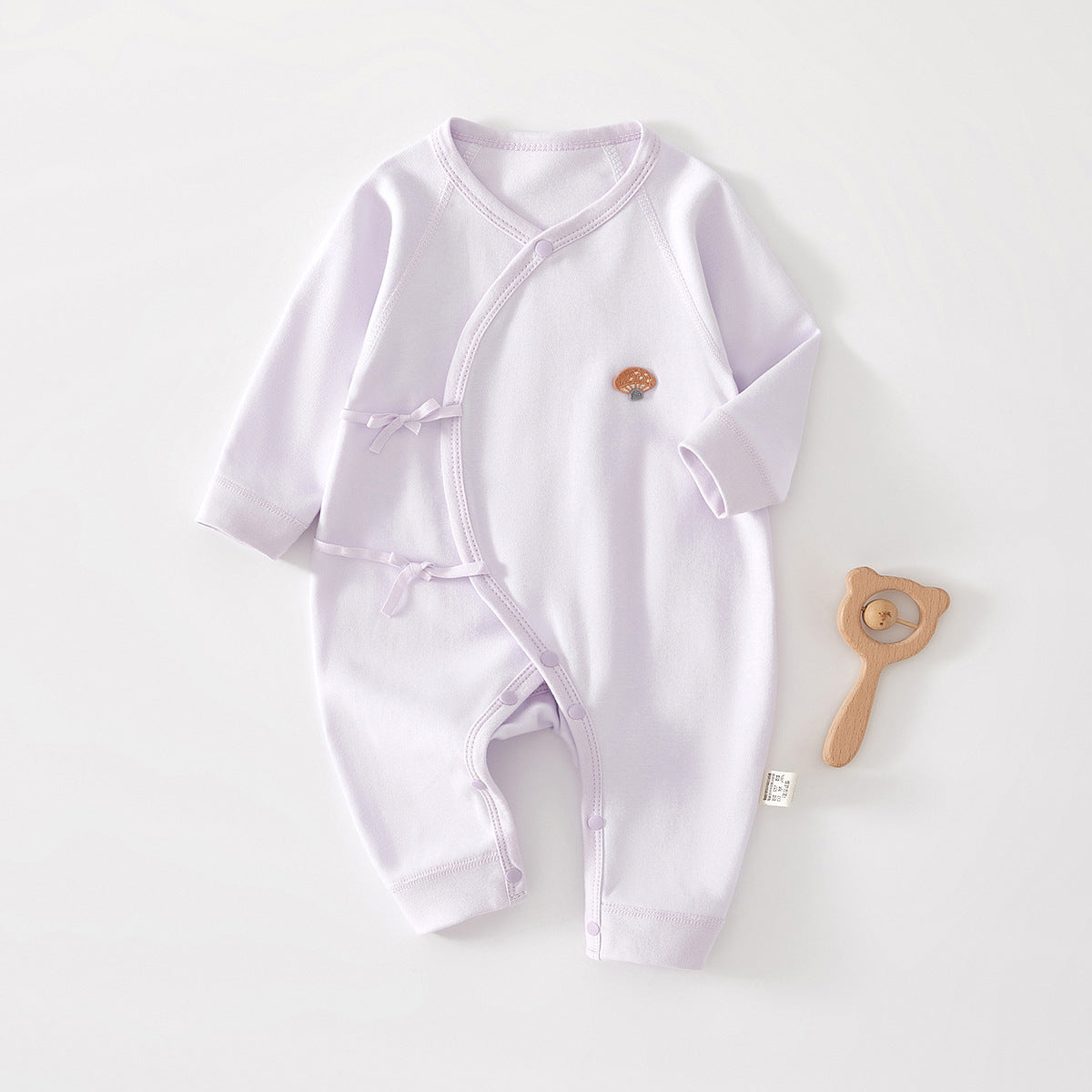 Newborn Baby Girl Cotton Kimono Bodysuit – Seamless Spring Fall Wrap Romper