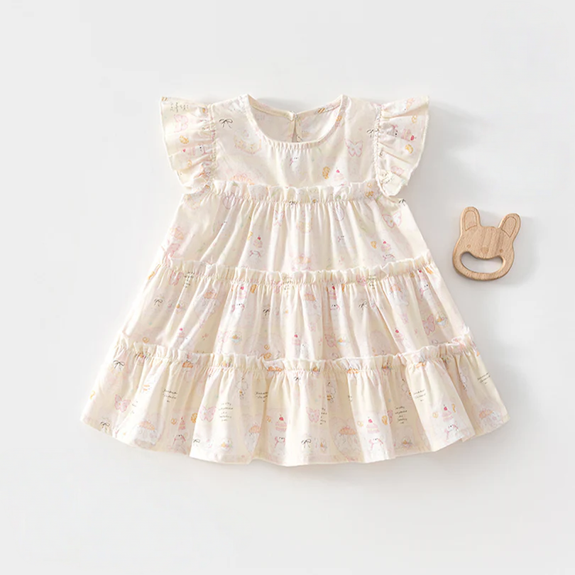 Baby Girl Floral Princess Dress – Lightweight Summer Cotton Outfit
