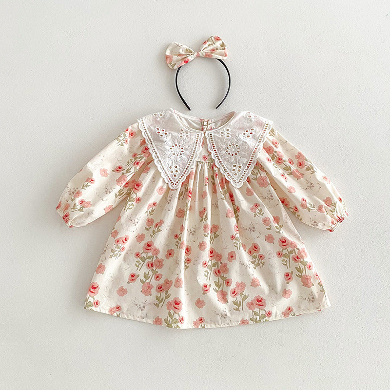 Baby Girl Korean Long Sleeve Bodysuit – Matching Sister Fall Romper Outfit