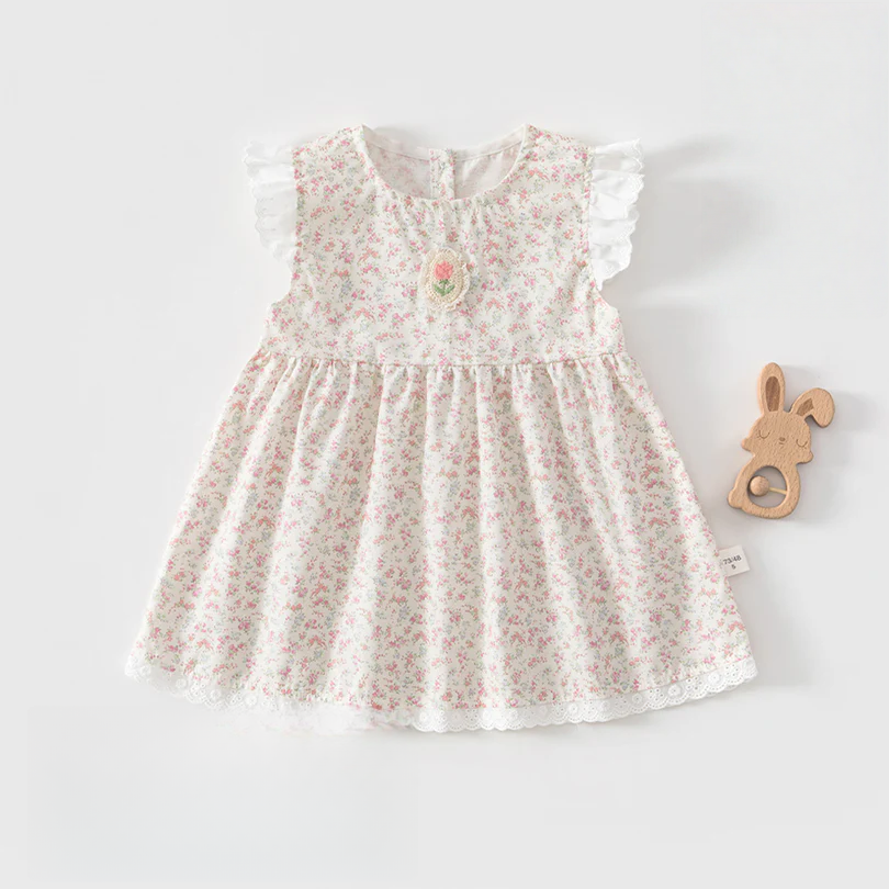 Baby Girl Sleeveless Cotton Princess Dress – Lightweight Summer Outfit