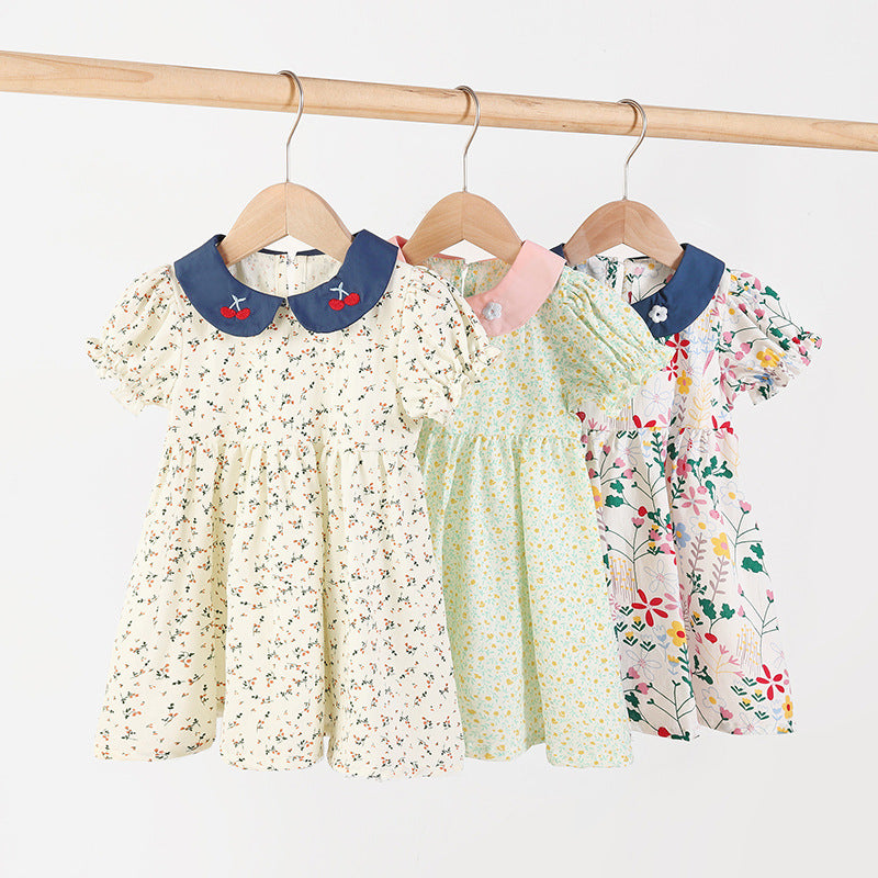 Baby Girl Cotton Princess Dress – Short Sleeve Summer Outfit