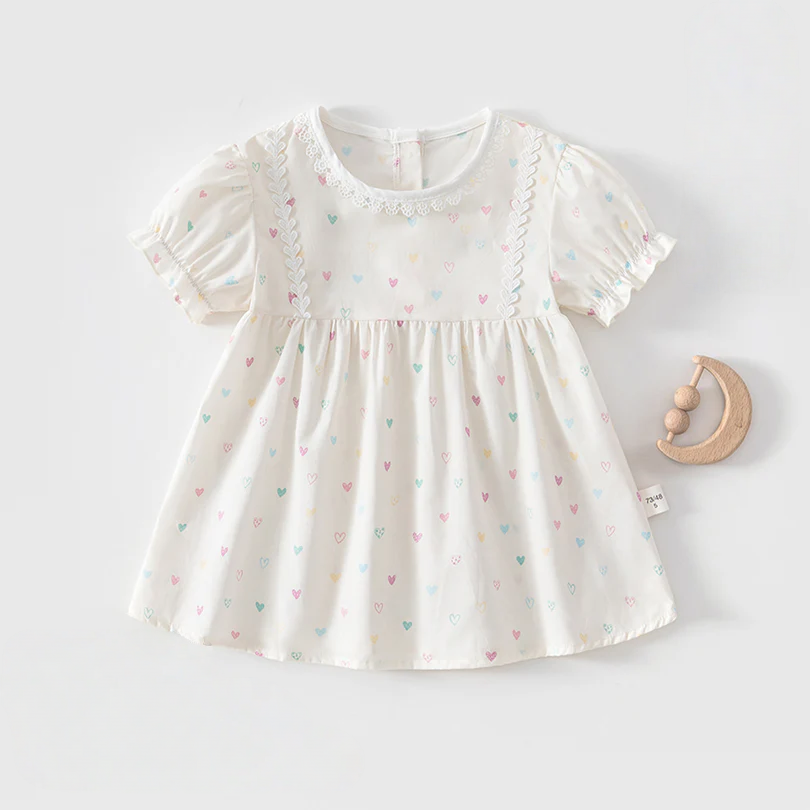 Baby Girl Cotton Puff Dress – Lightweight Seamless Princess Outfit