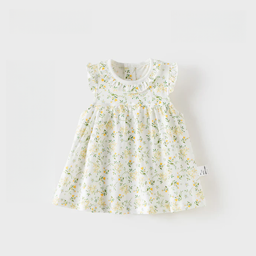 Baby Girl Sleeveless Floral Princess Dress – Lightweight Summer Outfit