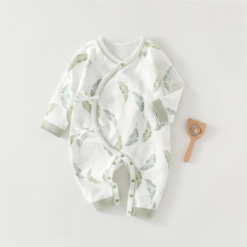Newborn Cotton Kimono Romper – Long Sleeve Seamless Fall Baby Bodysuit