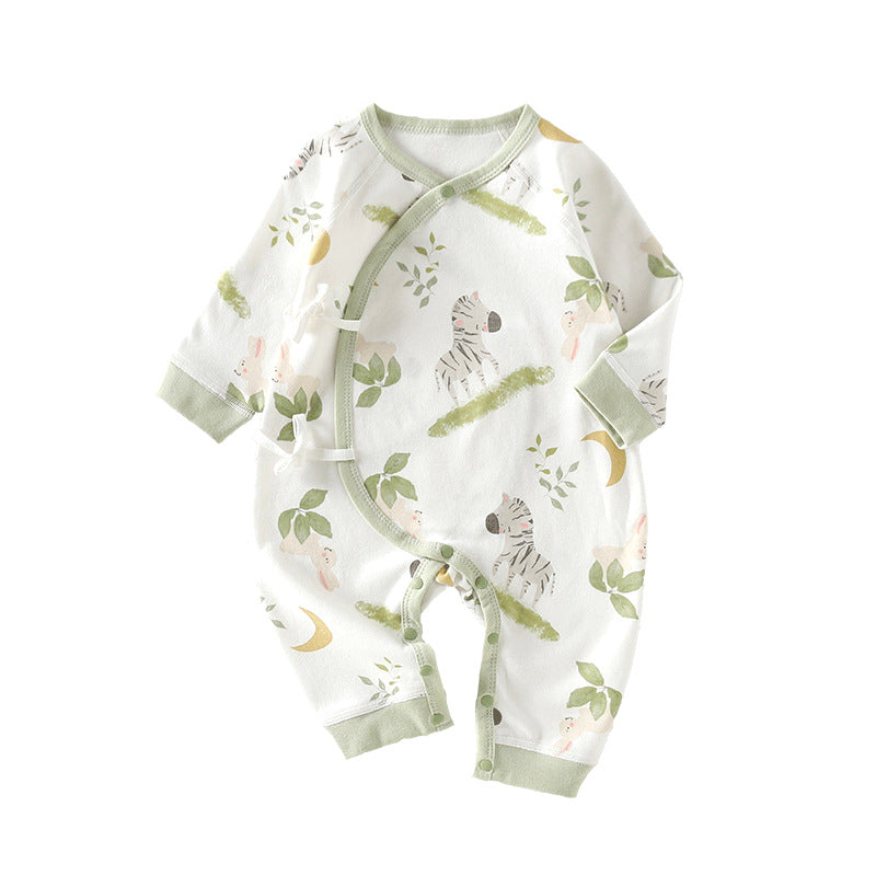 Newborn Cotton Kimono Romper – Long Sleeve Seamless Fall Baby Bodysuit