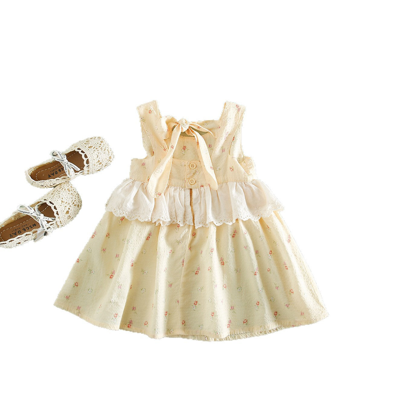 Baby Girl Sleeveless Floral Sundress – Breathable Summer Cotton Outfit
