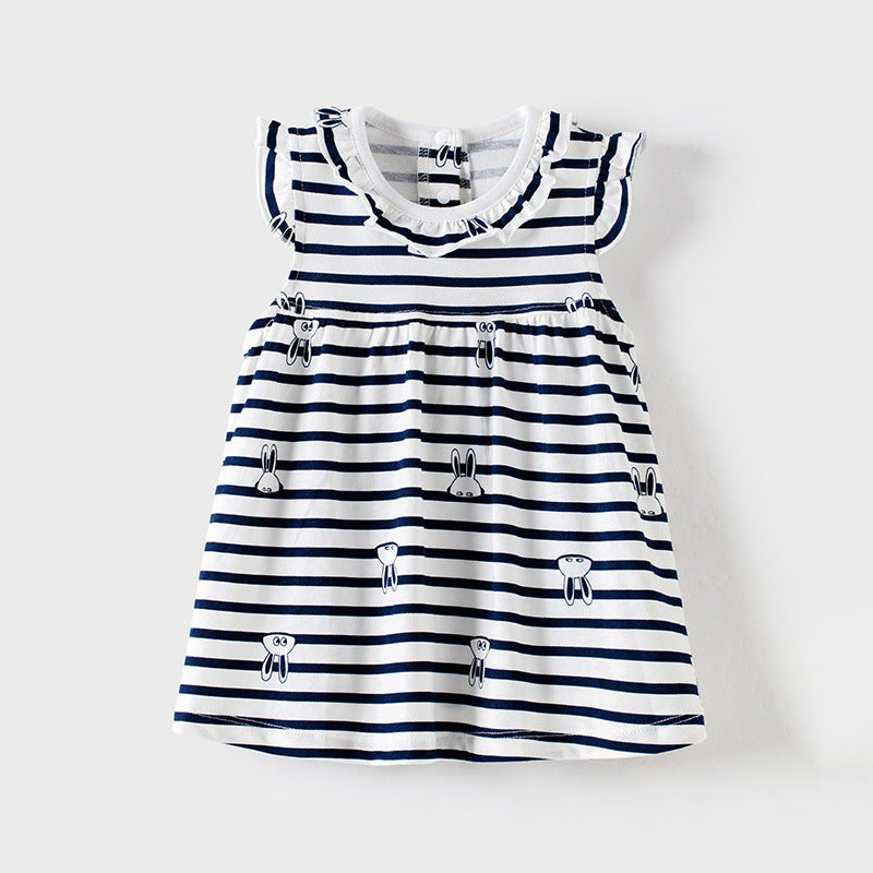 Baby Girl Sleeveless Floral Princess Dress – Lightweight Summer Outfit