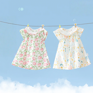 Baby Girl Korean-Inspired Floral Dress – Spring Summer Princess Outfit