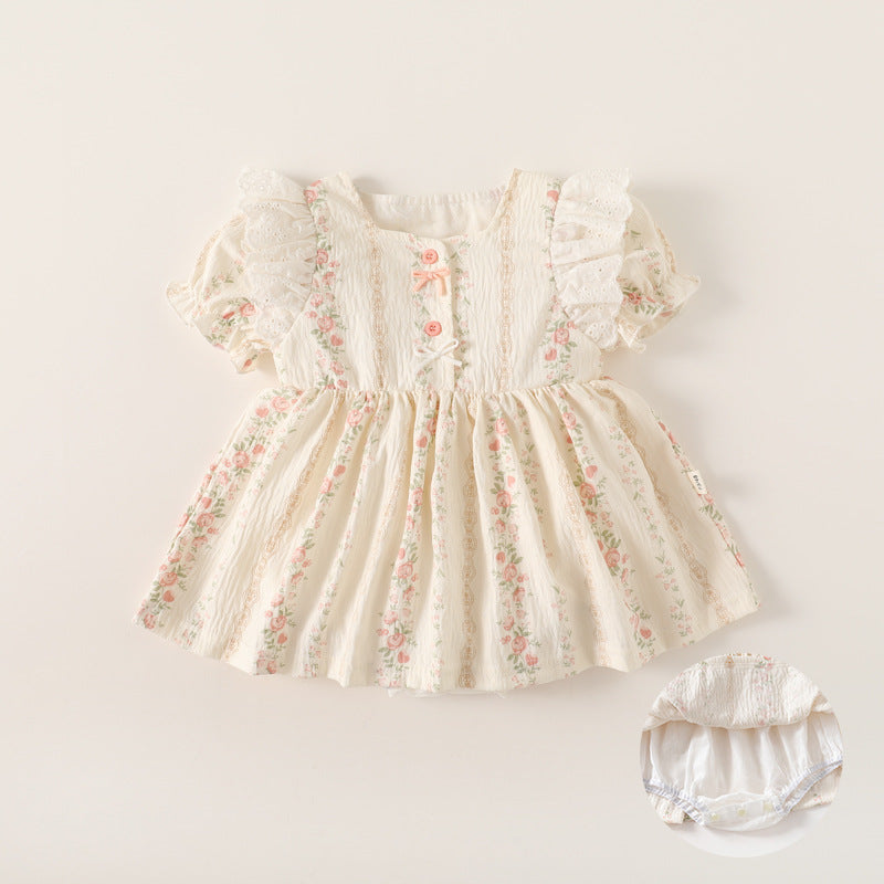 Baby Girl Sweet Romper Dress – Summer Matching Sister First Birthday Outfit