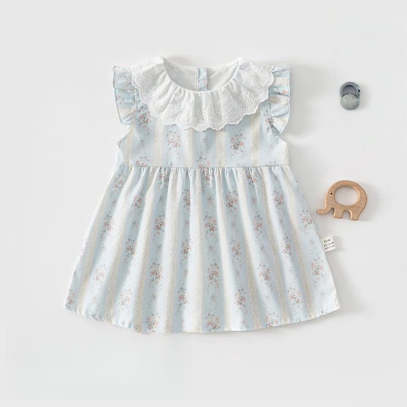 Baby Girl Sleeveless Cotton Princess Dress – Lightweight Summer Outfit