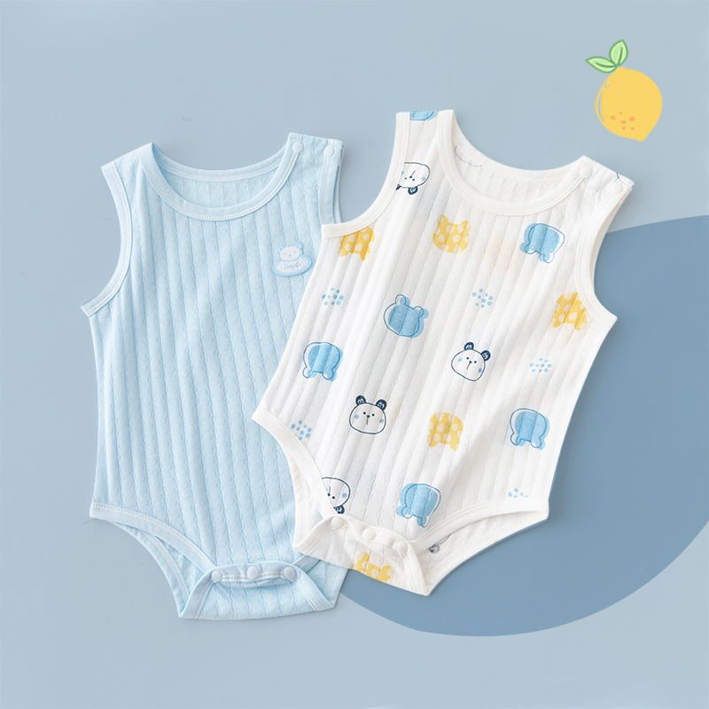 Unisex Newborn Cotton Vest Romper – Sleeveless Lightweight Summer Bodysuit